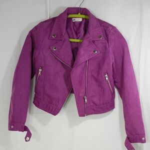 H&M Kids Vibrant Purple Leather Jacket